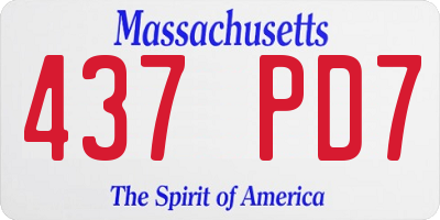 MA license plate 437PD7