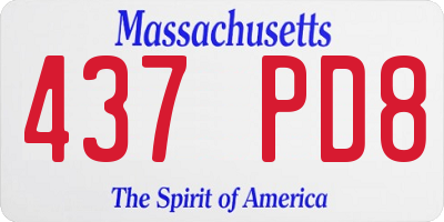 MA license plate 437PD8
