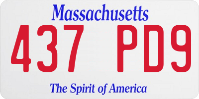 MA license plate 437PD9