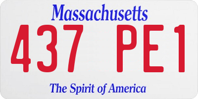 MA license plate 437PE1