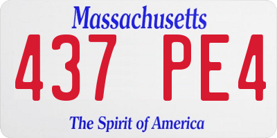 MA license plate 437PE4