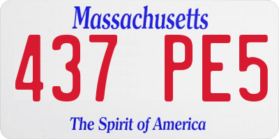 MA license plate 437PE5