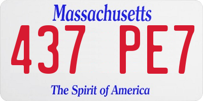 MA license plate 437PE7