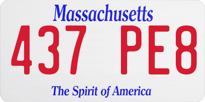 MA license plate 437PE8