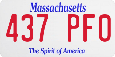 MA license plate 437PF0