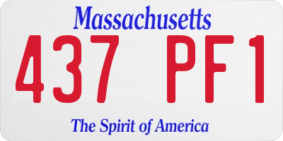 MA license plate 437PF1
