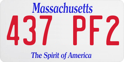 MA license plate 437PF2