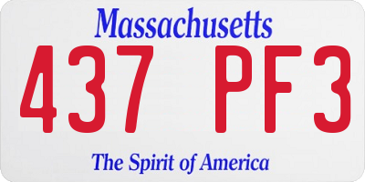 MA license plate 437PF3