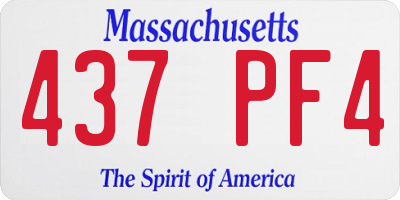 MA license plate 437PF4