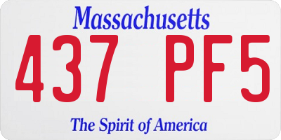 MA license plate 437PF5