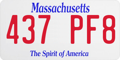 MA license plate 437PF8