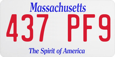 MA license plate 437PF9