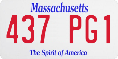 MA license plate 437PG1
