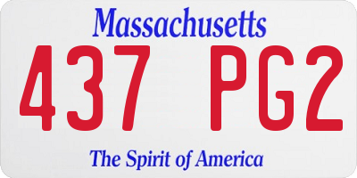MA license plate 437PG2