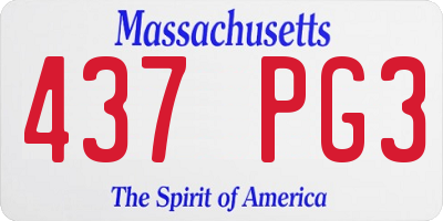 MA license plate 437PG3
