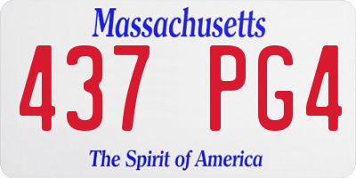 MA license plate 437PG4