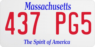 MA license plate 437PG5