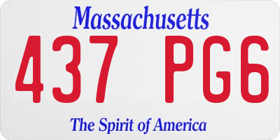 MA license plate 437PG6