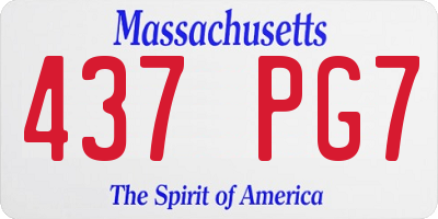 MA license plate 437PG7