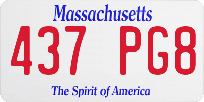 MA license plate 437PG8