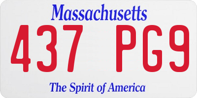 MA license plate 437PG9