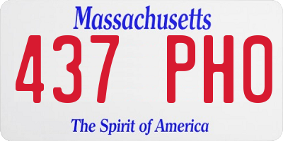 MA license plate 437PH0