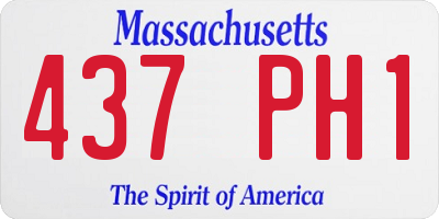 MA license plate 437PH1