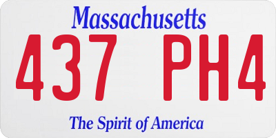 MA license plate 437PH4