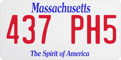 MA license plate 437PH5