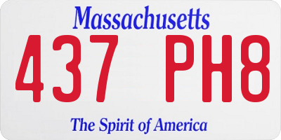 MA license plate 437PH8