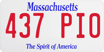 MA license plate 437PI0