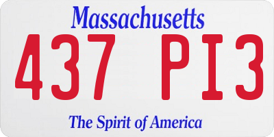 MA license plate 437PI3