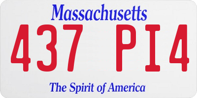 MA license plate 437PI4