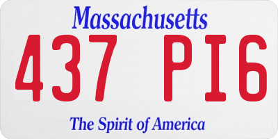 MA license plate 437PI6