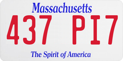 MA license plate 437PI7