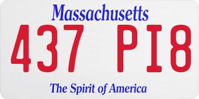 MA license plate 437PI8