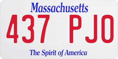 MA license plate 437PJ0