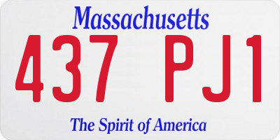 MA license plate 437PJ1