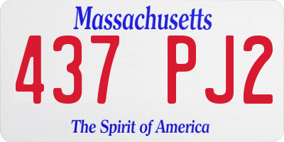 MA license plate 437PJ2