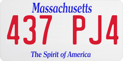 MA license plate 437PJ4