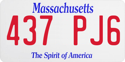 MA license plate 437PJ6