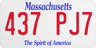 MA license plate 437PJ7