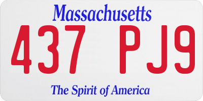 MA license plate 437PJ9