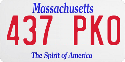 MA license plate 437PK0