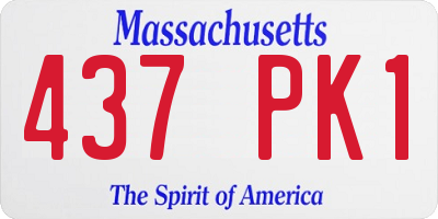 MA license plate 437PK1