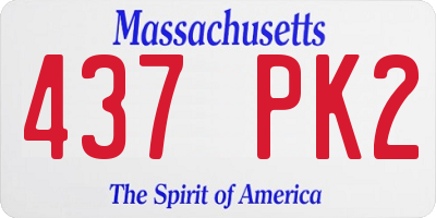 MA license plate 437PK2