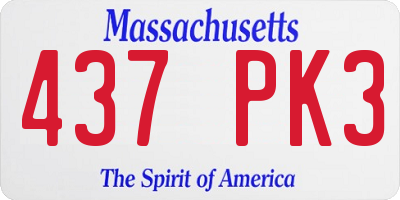 MA license plate 437PK3