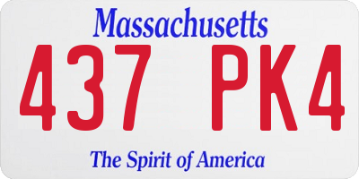 MA license plate 437PK4
