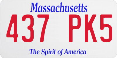 MA license plate 437PK5