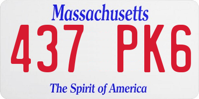 MA license plate 437PK6